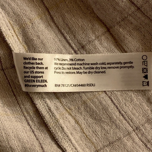 Eileen Fisher Double Face Grey Open 3/4 Sleeve Linen Cotton Blend Cardigan Sz S - Picture 6 of 8